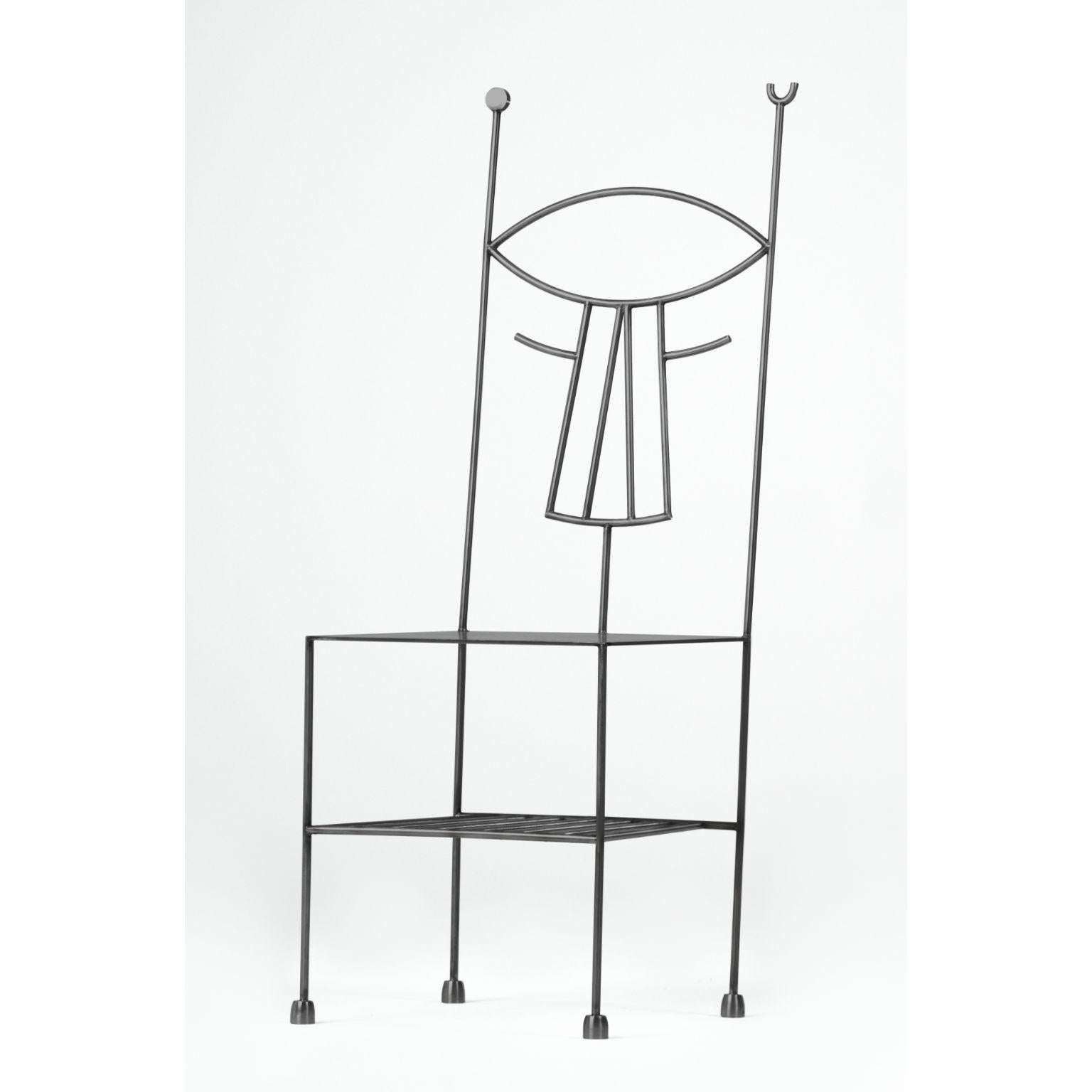 Musa-Stuhl von Qvinto Studio
Einzigartiges Stück. Handgefertigt.
Abmessungen: T 40 x B 40 x H 114 cm.
MATERIAL: rostfreier Stahl.

Die Frau mit dem Fächer ist zwar kein surrealistisches Werk, aber repräsentativ für den zu Beginn des 20. Jahrhunderts