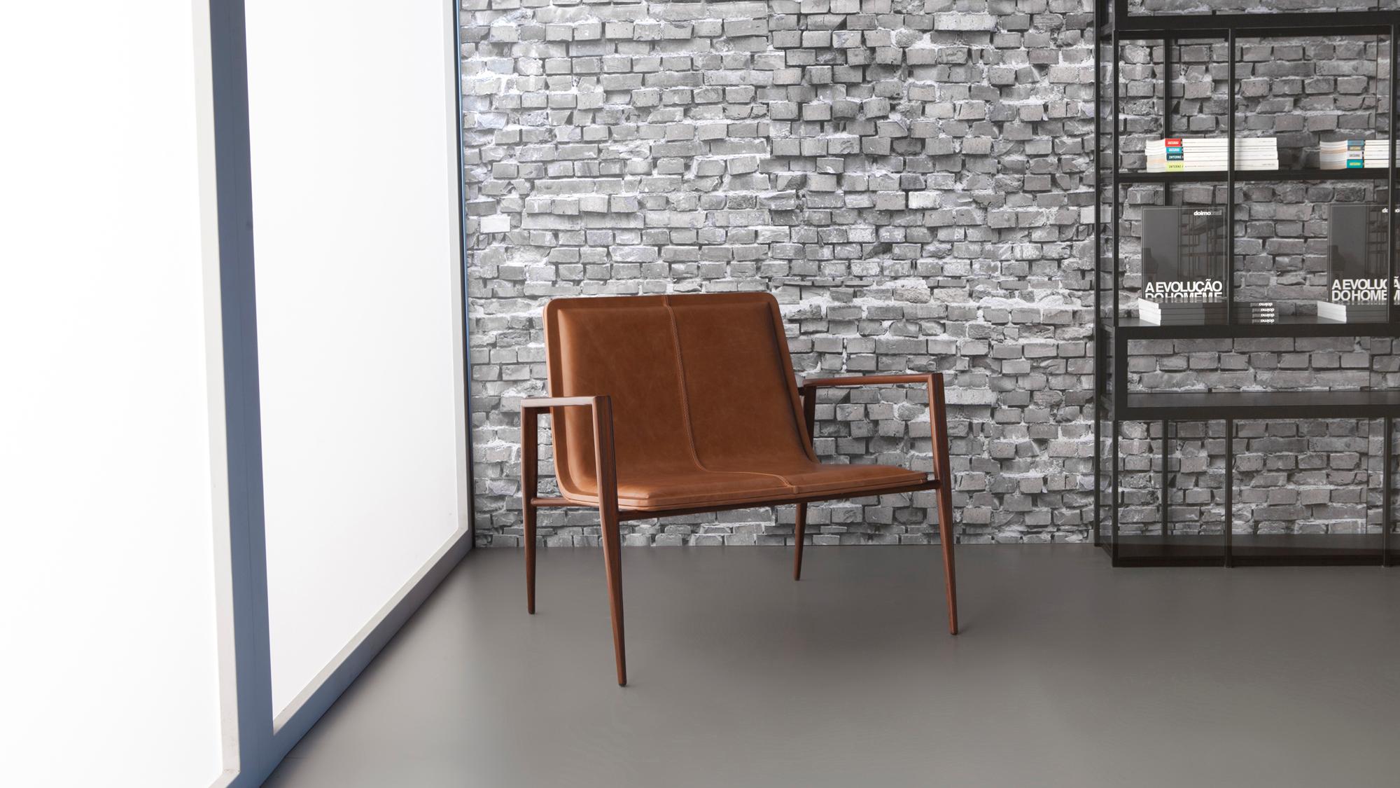 Musa Lounge Chair by Doimo Brasil
Dimensions: W 85 x D 67 x H 77 cm 
Materials: Veneer, Natural Leather.


With the intention of providing good taste and personality, Doimo deciphers trends and follows the evolution of man and his space. To this
