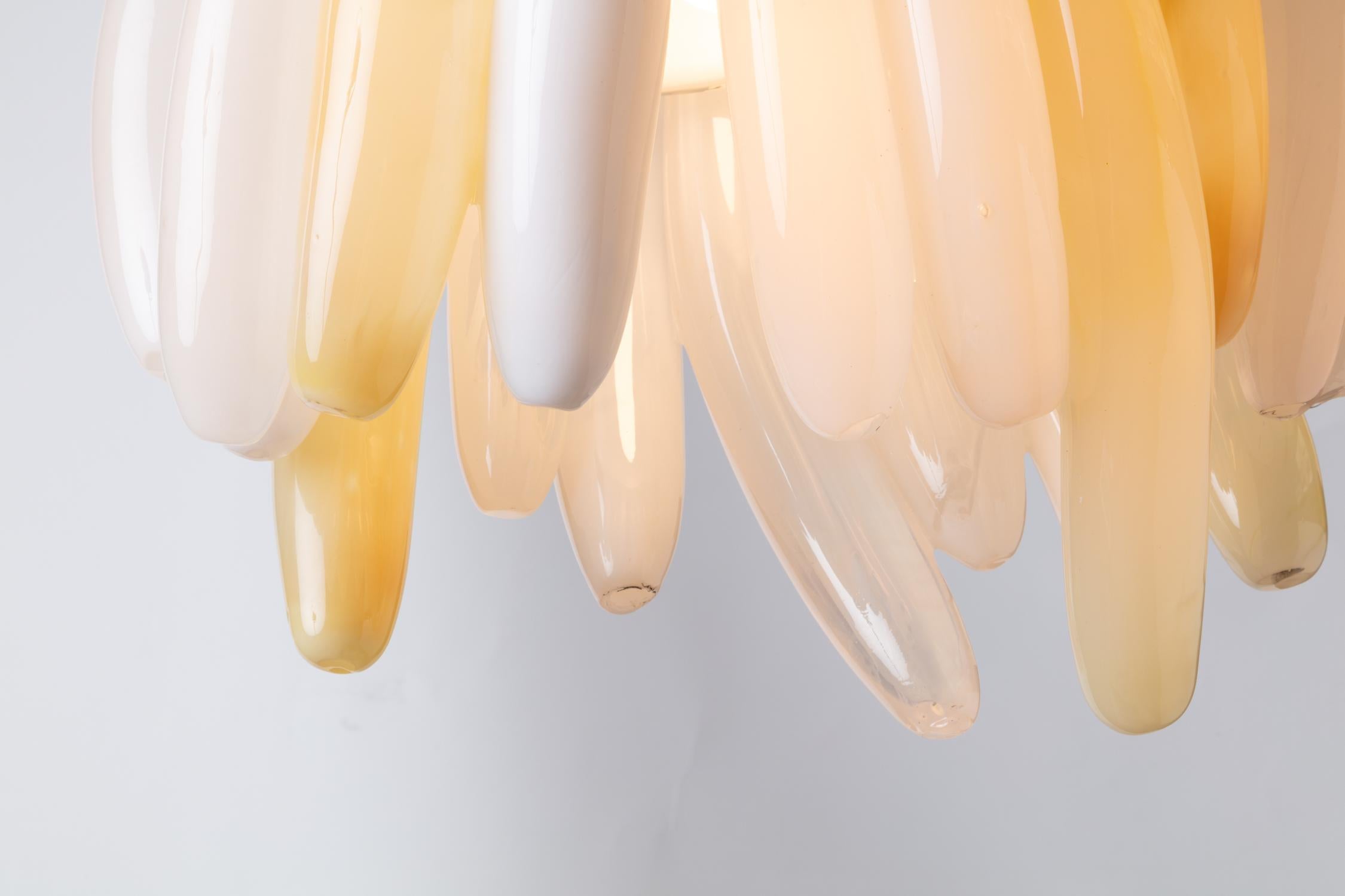 Modern Musa Pendant Handblown Glass Sculpture Light For Sale