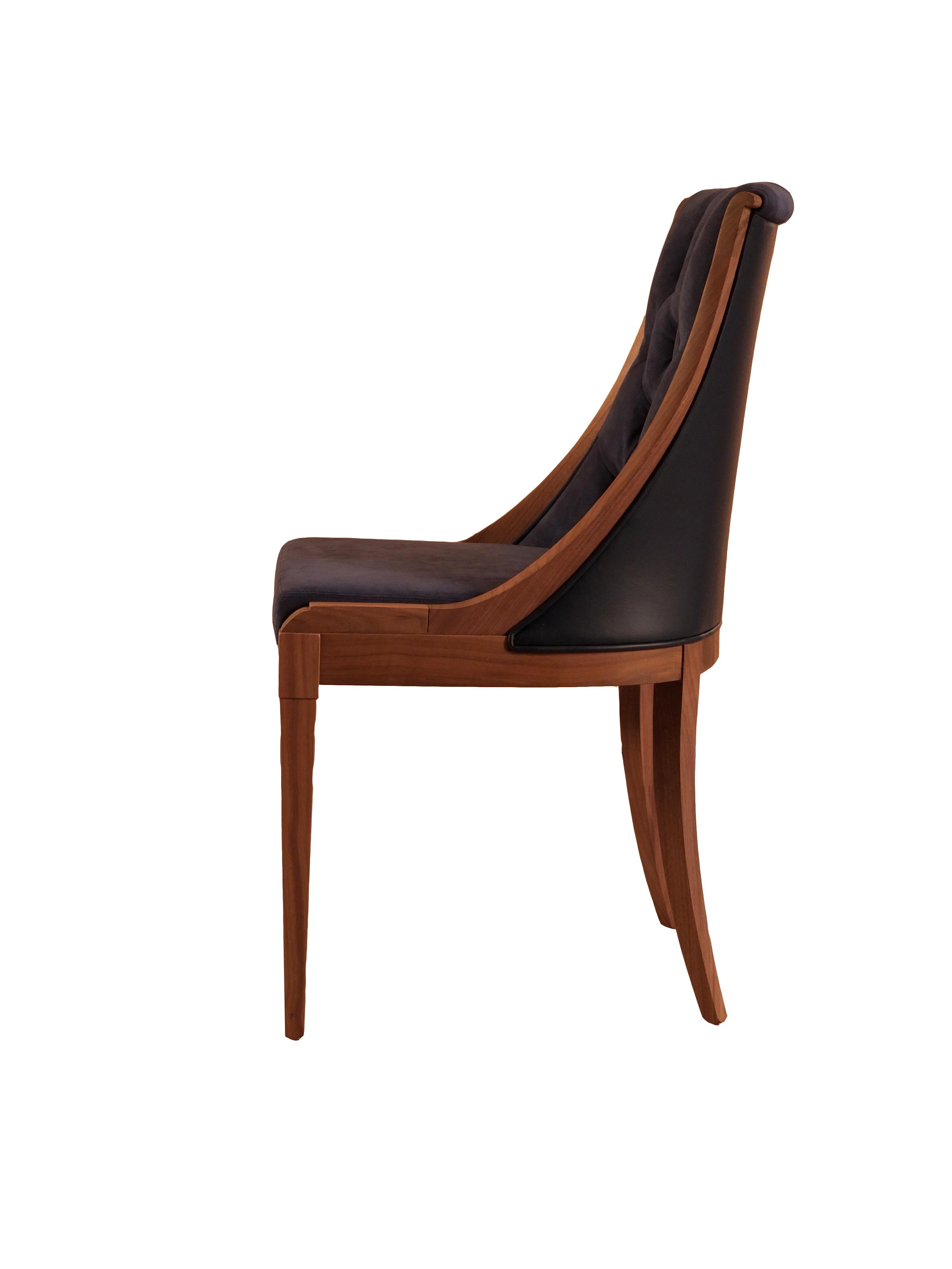 Biedermeier Musa, Capitonè Upholstered Chair Made of Cherrywood