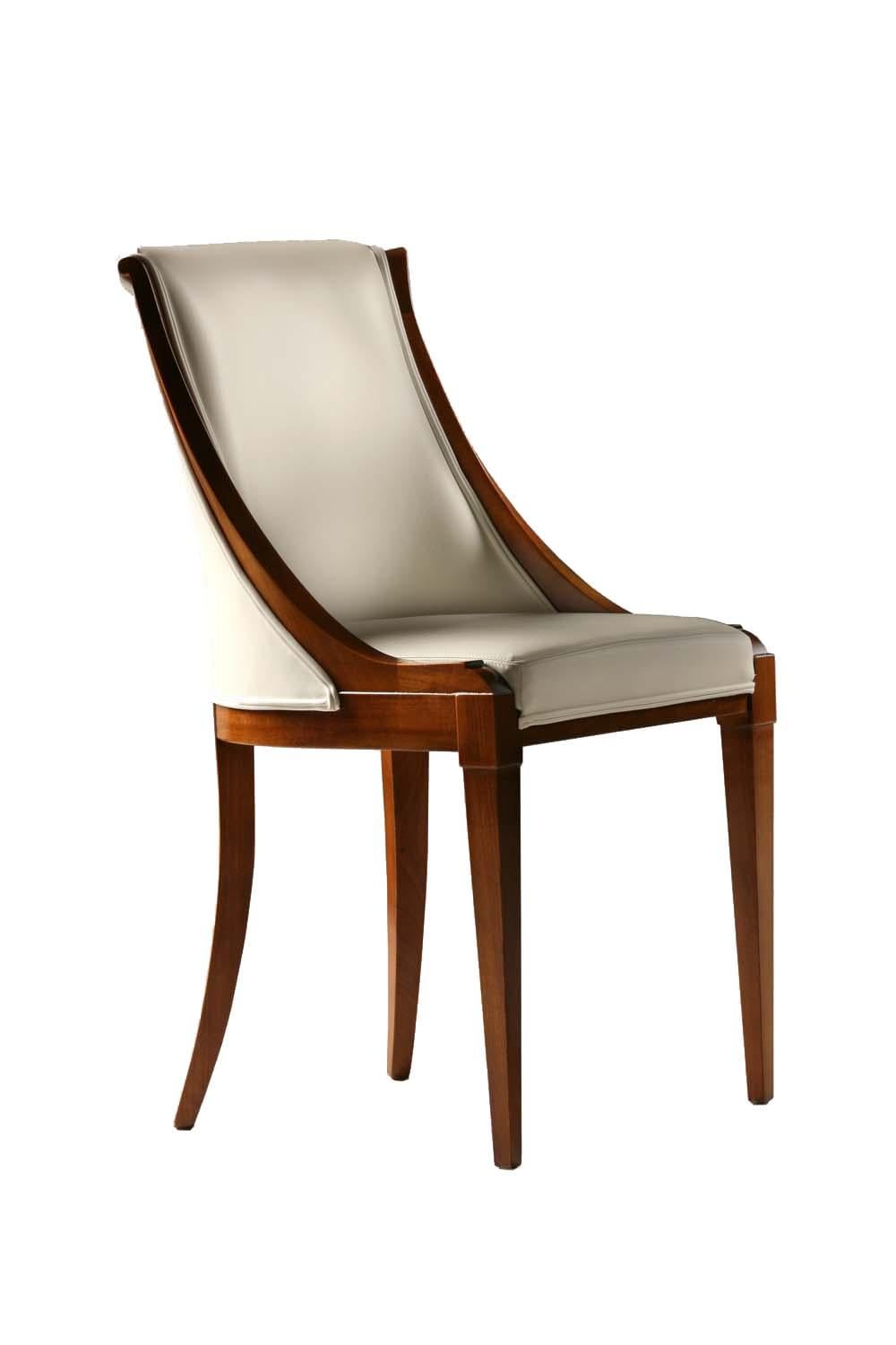 Italian Musa, Capitonè Upholstered Chair Made of Cherrywood