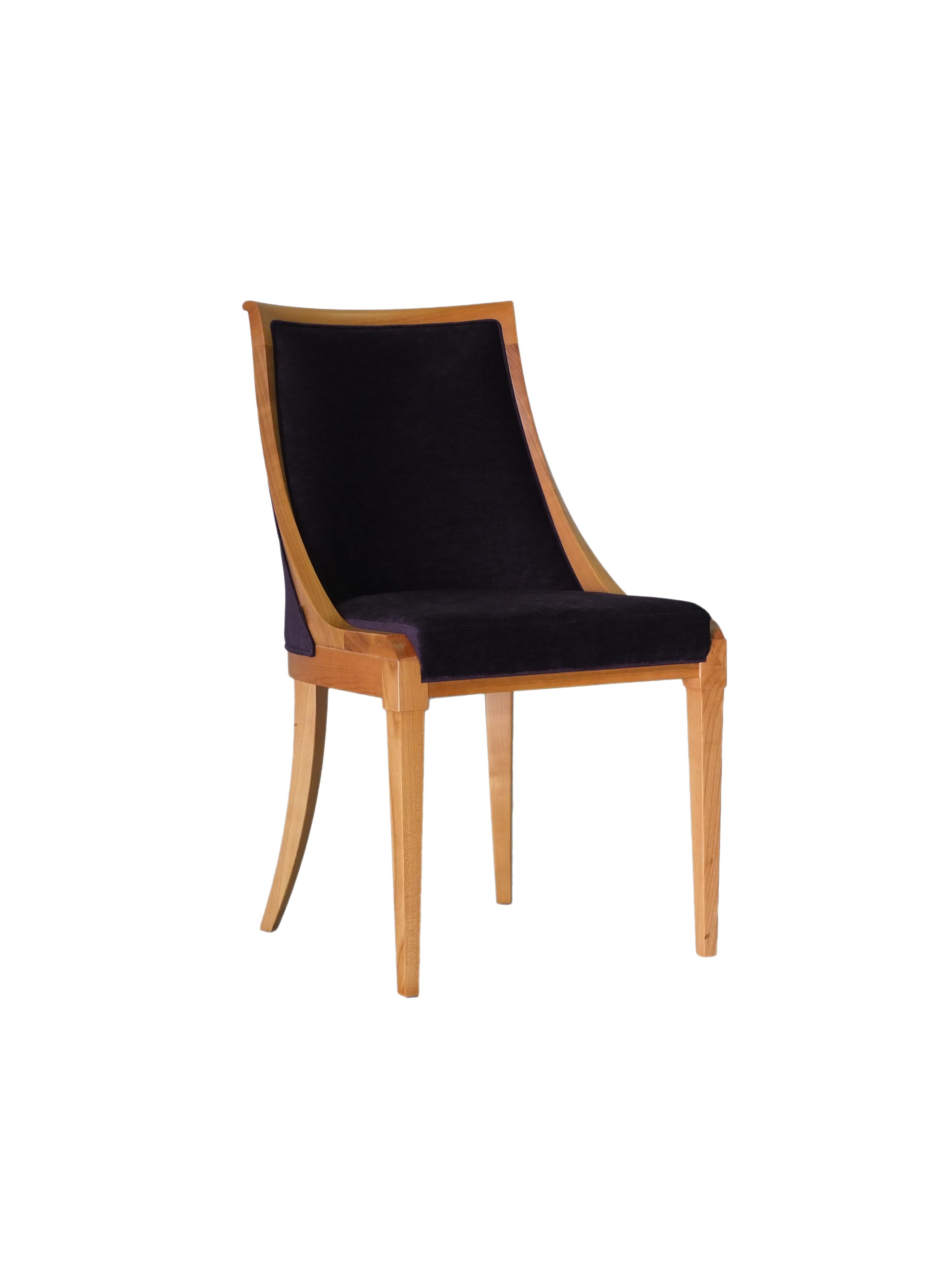 Italian Musa, Upholstered Chair Made of Cherrywood For Sale