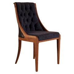 Musa, Capitonè Upholstered Chair Made of Cherrywood