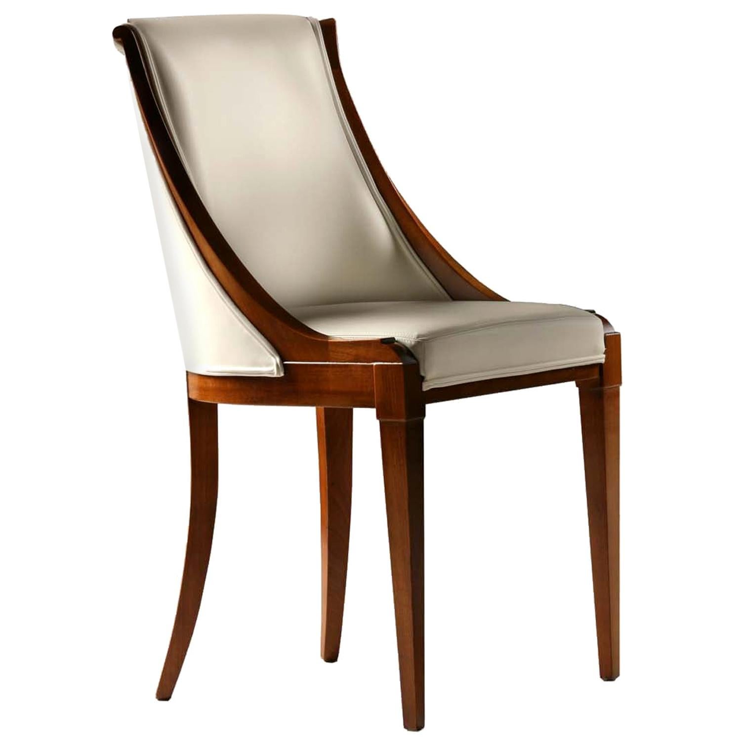 Musa, Upholstered Chair Made of Cherrywood For Sale