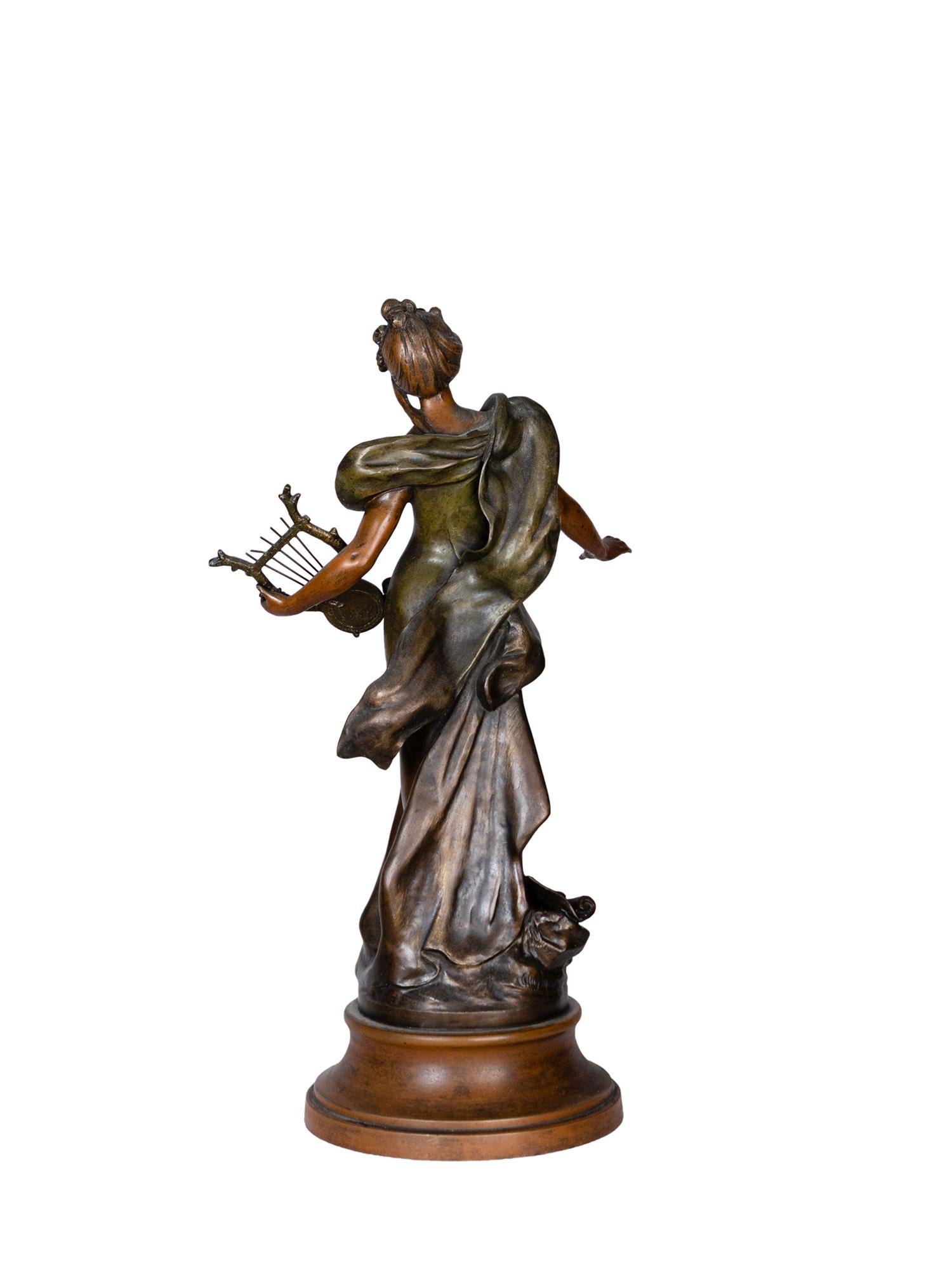 Estatua Musa Calíope de François Moreau Estatua, Siglo XIX Belle Époque en venta