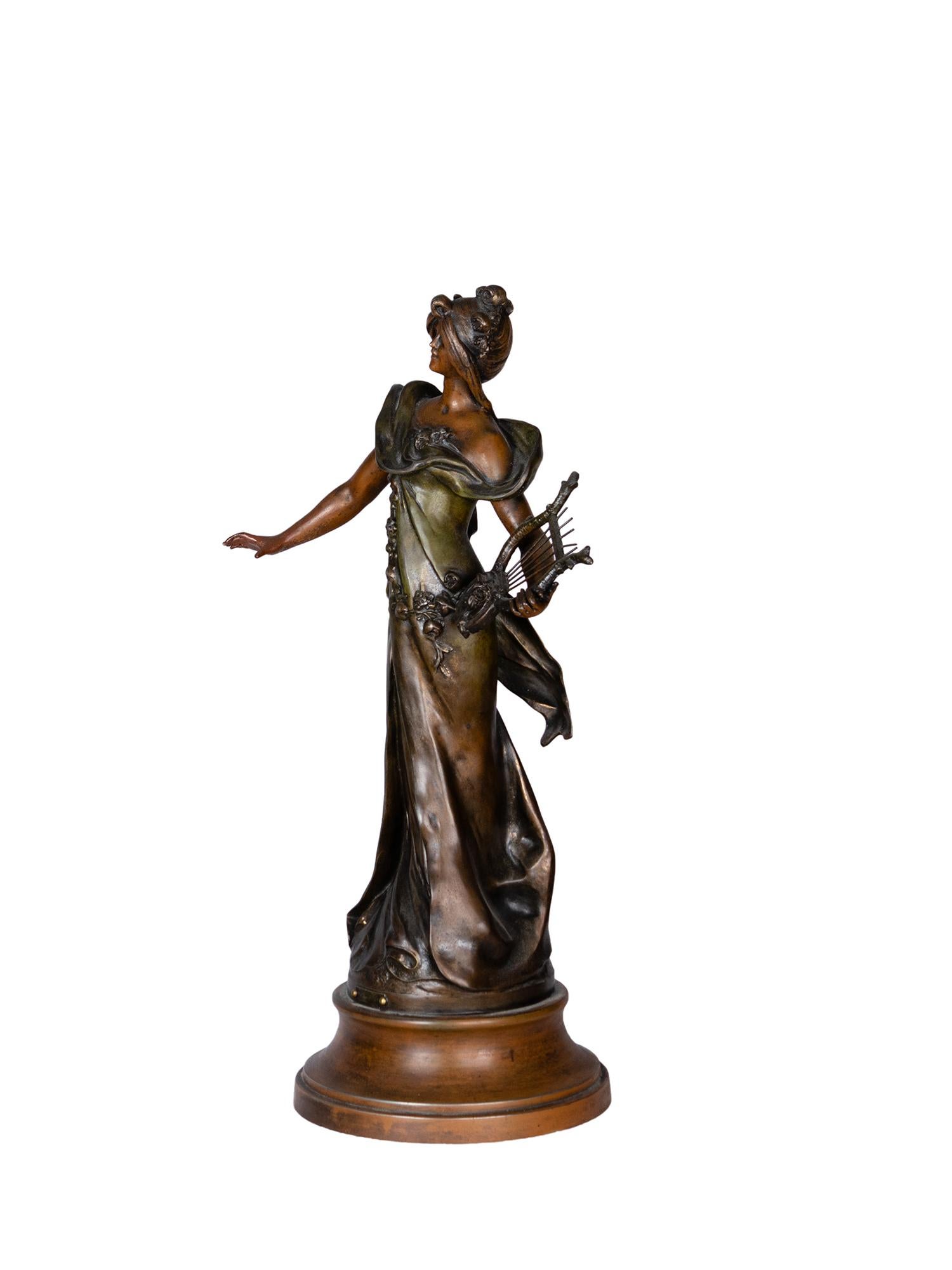French Muse Calliope Statue by François Moreau Statue, 19th Century For Sale