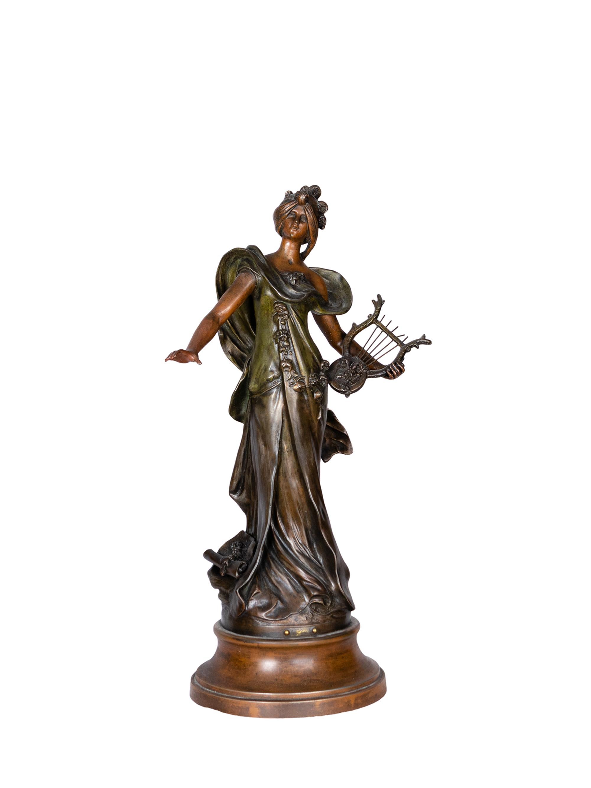 Muse Calliope Statue by François Moreau Statue, 19th Century