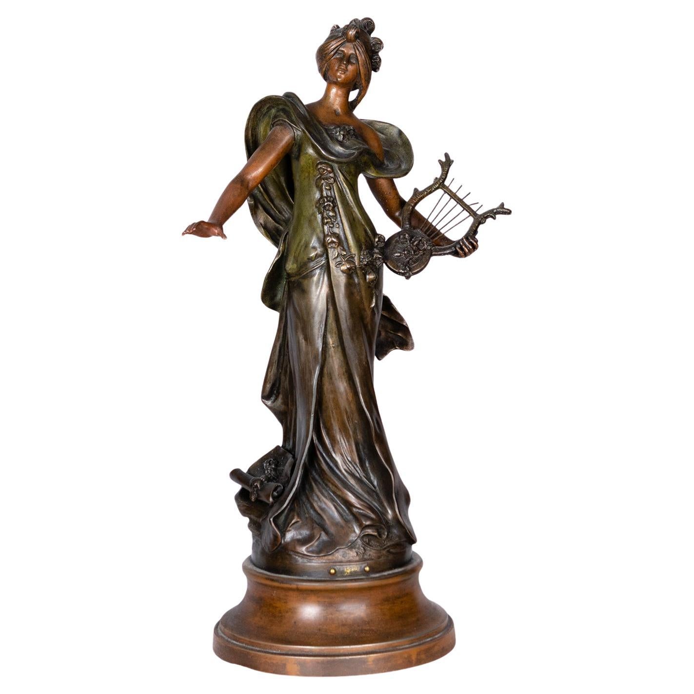 Muse Calliope Statue by François Moreau Statue, 19th Century For Sale