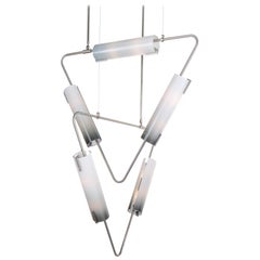 Muse Duo Kronleuchter: Satiniertes Nickel/Charcoal Ombre Glas von Avram Rusu STUDIO