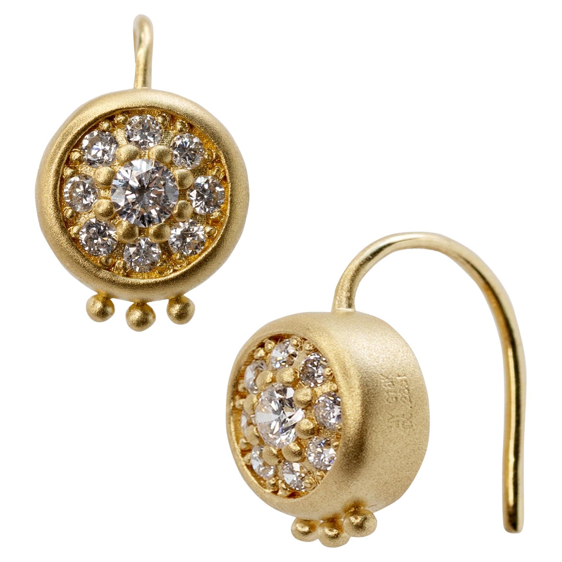 Orecchini Meme in oro con diamante, tondi da 1/2