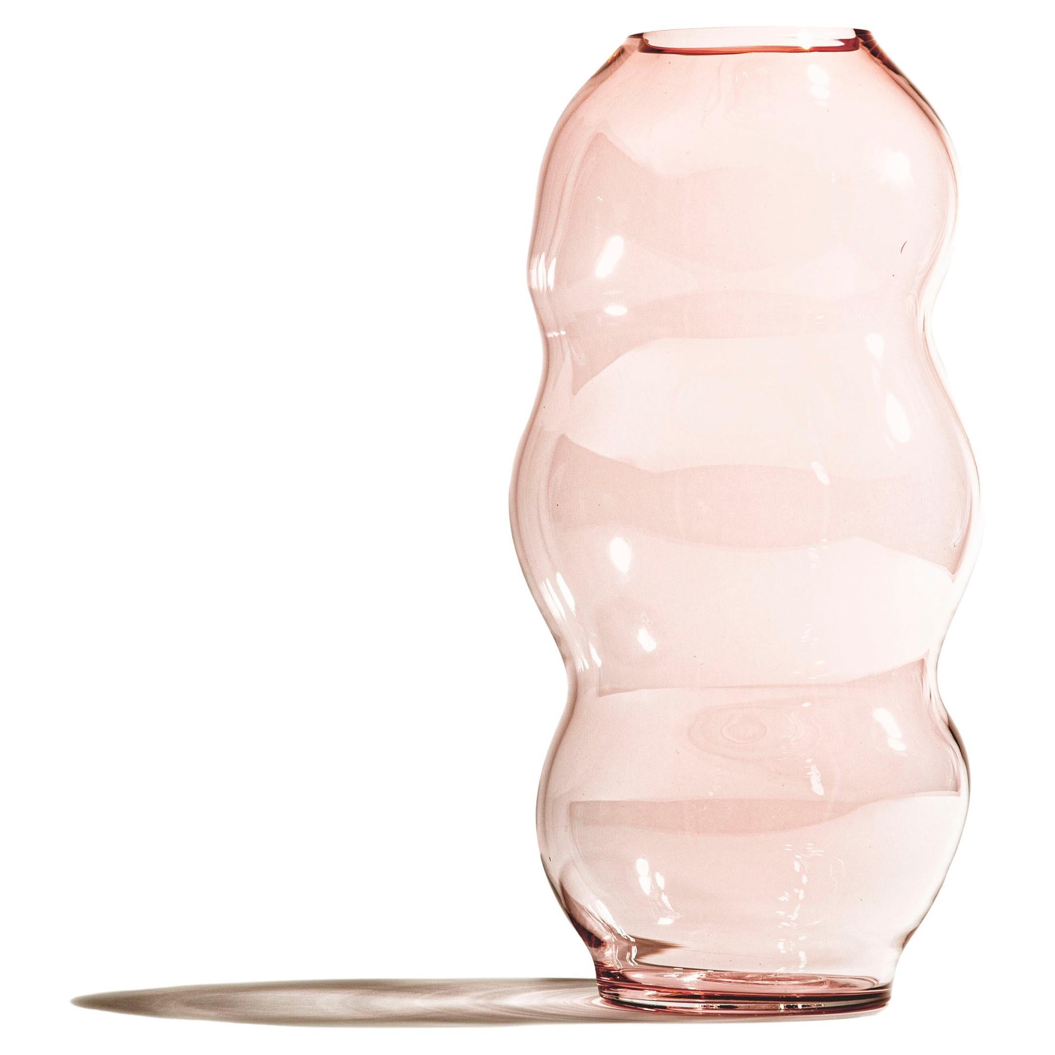 MUSE L Clear Copper: Bohemian crystal glass vases with unique curves For Sale