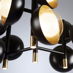 'MUSE' Neo-Vintage Style Metal Chandelier with Double-Sided Glass Diffuser