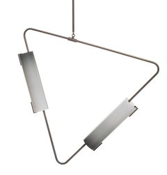 Muse Pendant: Antique Brass/Charcoal Glass Shades by Avram Rusu Studio
