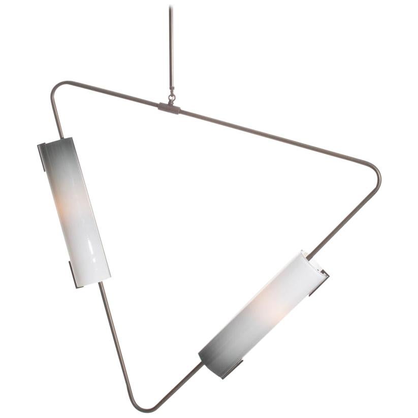 Muse Pendant by Avram Rusu Studio in Antique Brass with Charcoal Shades For Sale