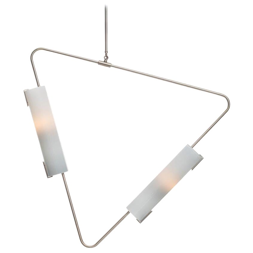 Colgante Muse en níquel satinado/Tulipas de cristal gris claro de Avram Rusu Studio