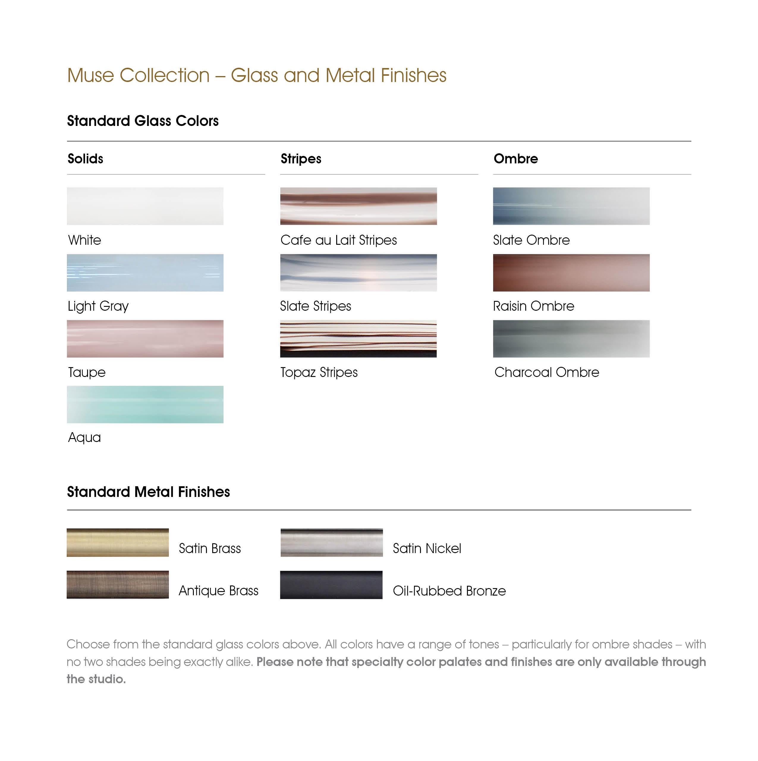 Muse Pendelleuchte: Ölgeriebene Bronze/Taube Ombre Glas von Avram Rusu Studio im Angebot 2