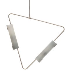 Muse Pendelleuchte: Satiniertes Nickel/Hellgraue Glasschirme von Avram Rusu Studio
