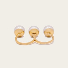 Muse Ring 10K Solid Gold w/ 12 mm Freshwater Pearls