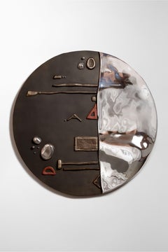 Muse Unique Round Wall Mirror in Plated Cast Aluminum by Studio Ayse Demir