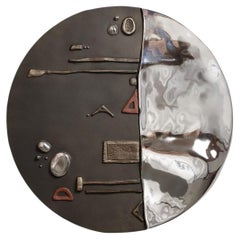 Muse Unique Round Wall Mirror in Plated Cast Aluminum by Studio Ayse Demir