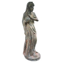 Muse Winter Bearer Center Piece Garden Statue Bronze Focal Point Antiques La Ca