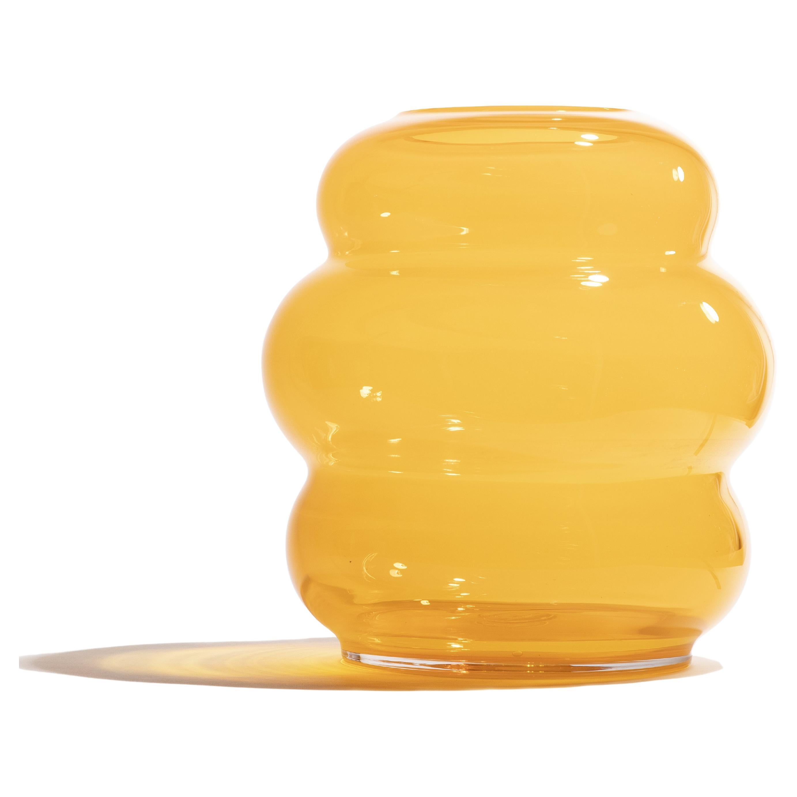 MUSE XL Saffron: Bohemian crystal glass vases with unique curves For Sale