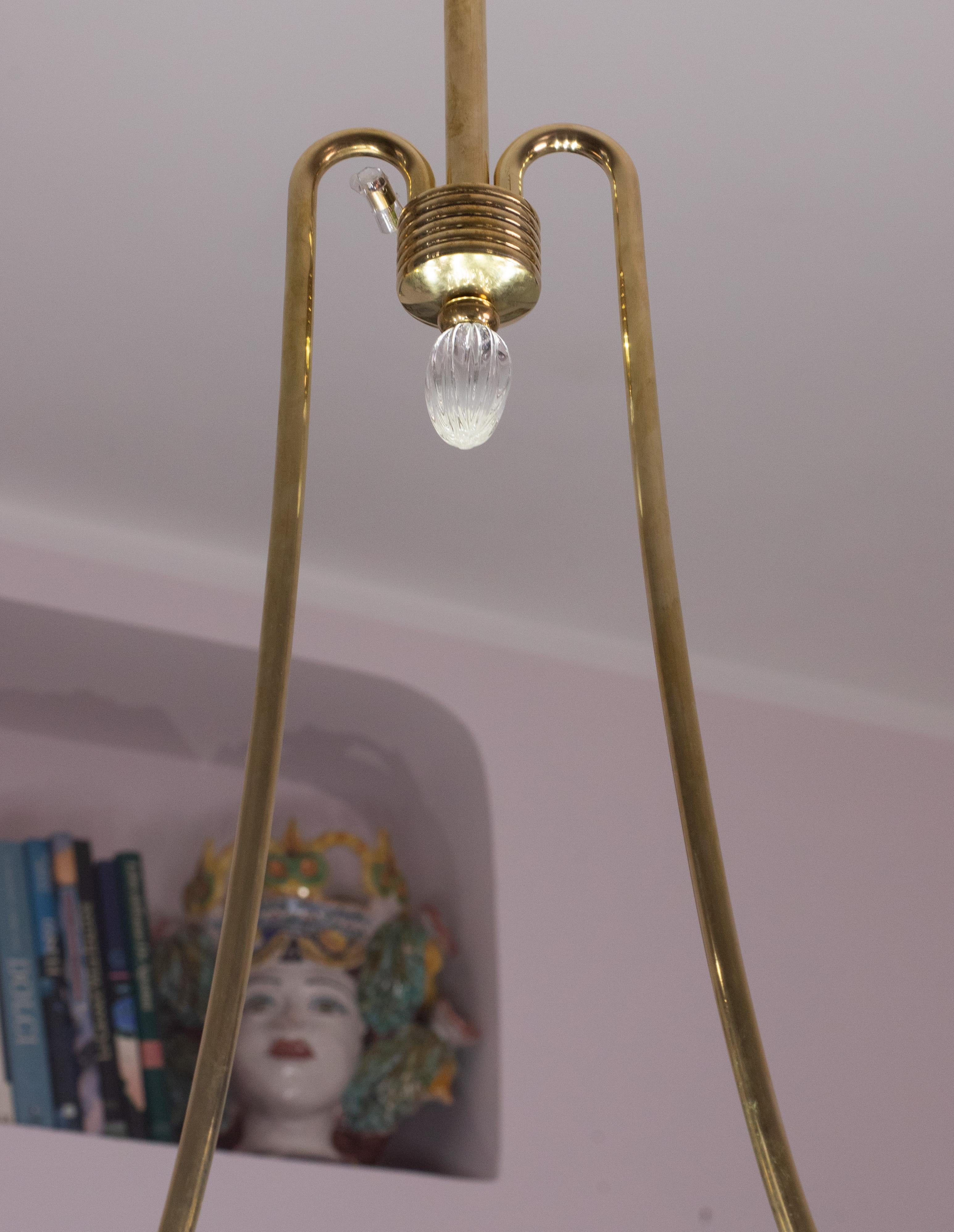 Museal 10 Light Art Deco Murano Glass and Brass Chandelier by Ercole Barovier For Sale 7