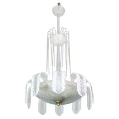 Museal Art Decò Ercole Barovier Murano Glass Chandelier, 1930