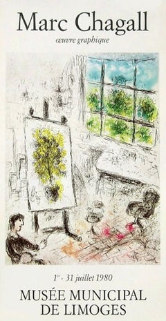 Affiche originale du Musée de Limoges, par Marc Chagall, 1980