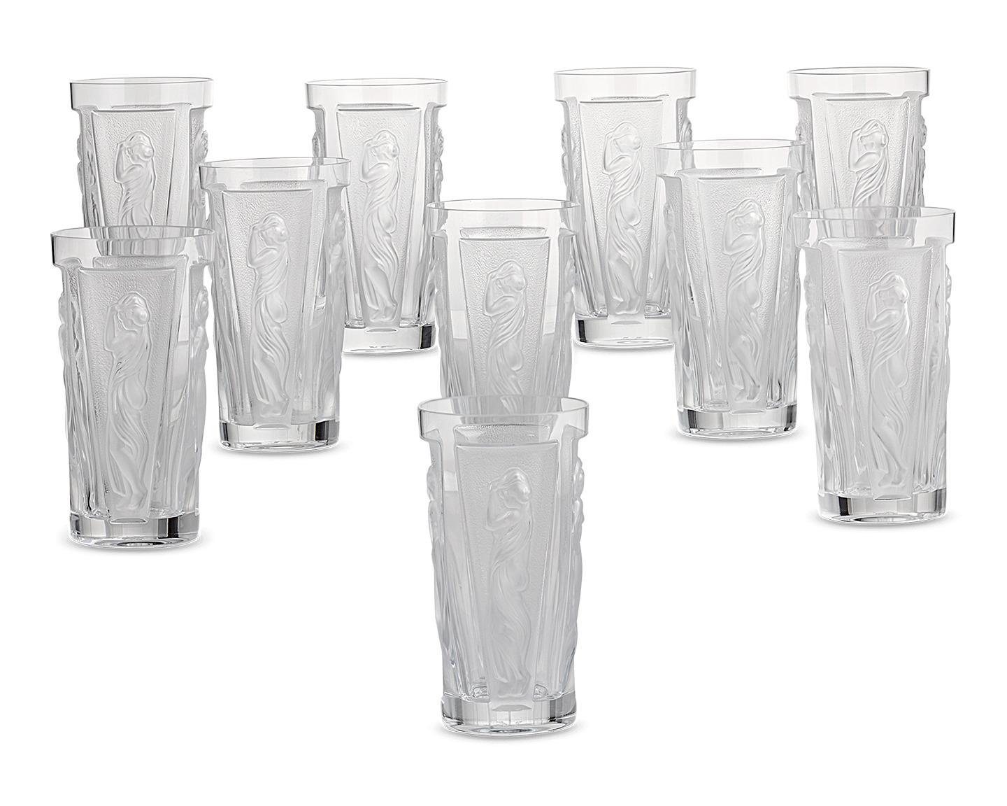 French Muses Highball Glasses by Lalique
