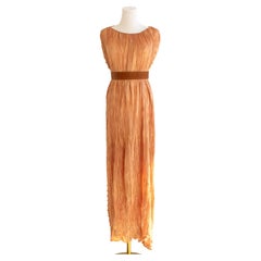 Antique Museum 1920s Mariano Fortuny Delphos Amber Gold Pleated Silk Murano Gown