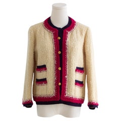 Museum Chanel 1964 Haute Couture Coco Gabrielle Ecru Tweed Gold Lion Jacke