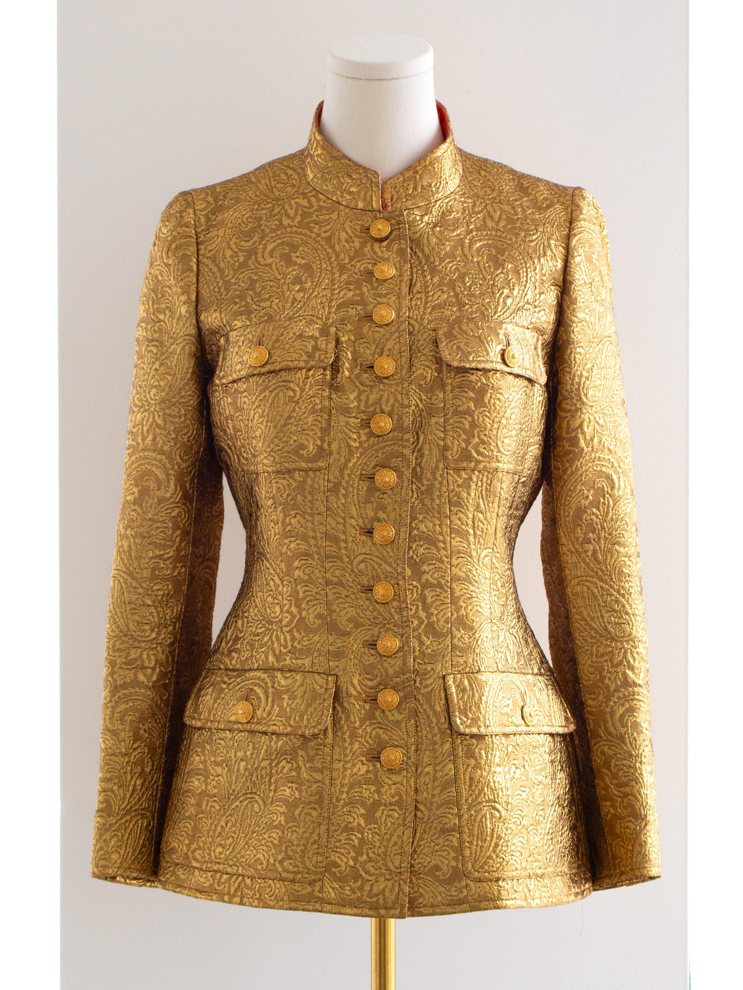 Women's Museum Chanel Vintage F/W 1996 24K Gold Brocade Mughal 96A Jacket