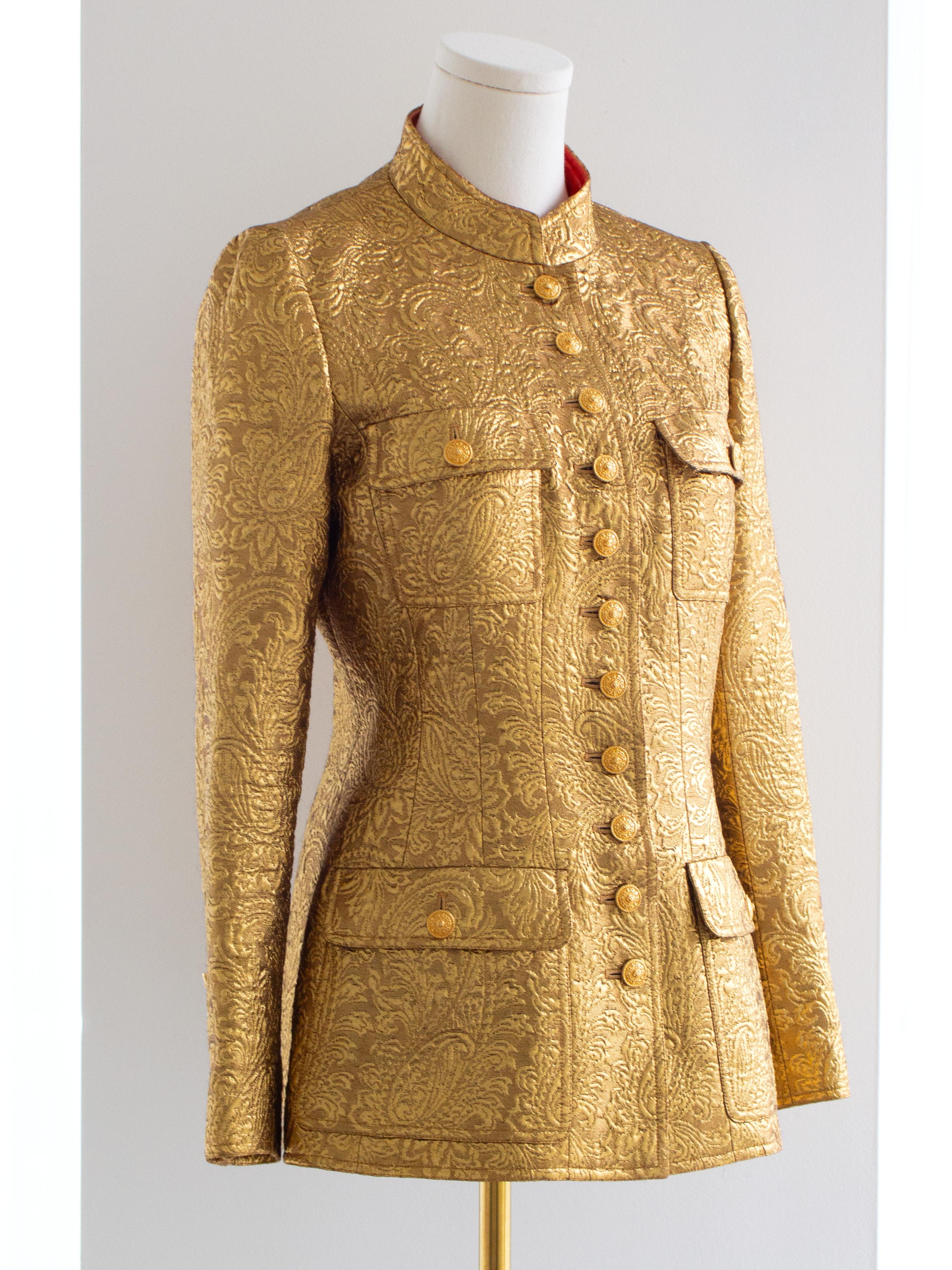 Museum Chanel Vintage F/W 1996 24K Gold Brocade Mughal 96A Jacket 4