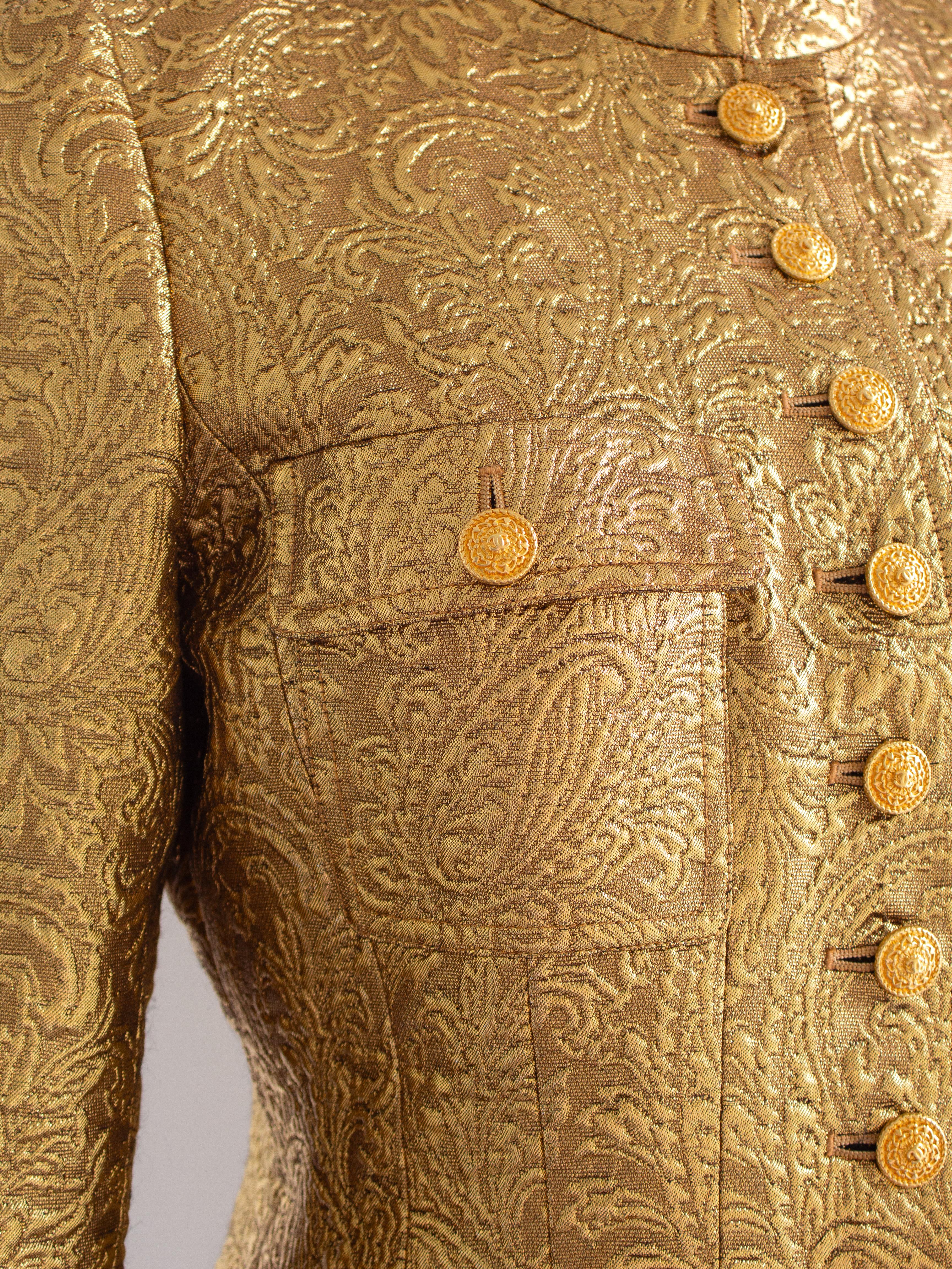 Museum Chanel Vintage F/W 1996 24K Gold Brocade Mughal 96A Jacket 5