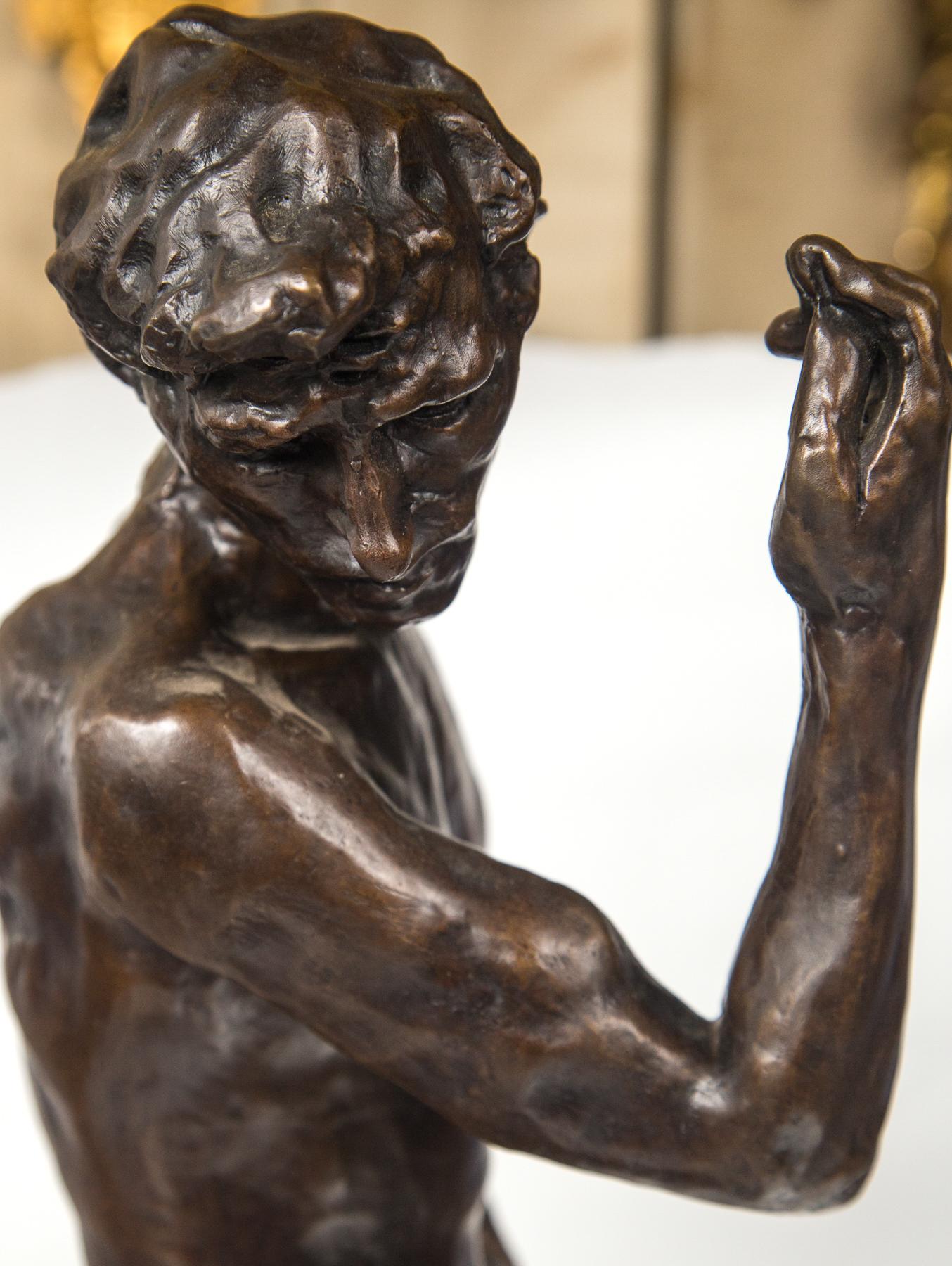 Cast Museum Copy of a Rodin Sculpture of a Male