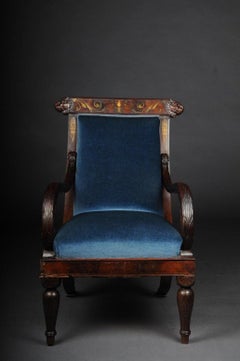 Museum Court Empire Armchair circa 1830, Mahogany
