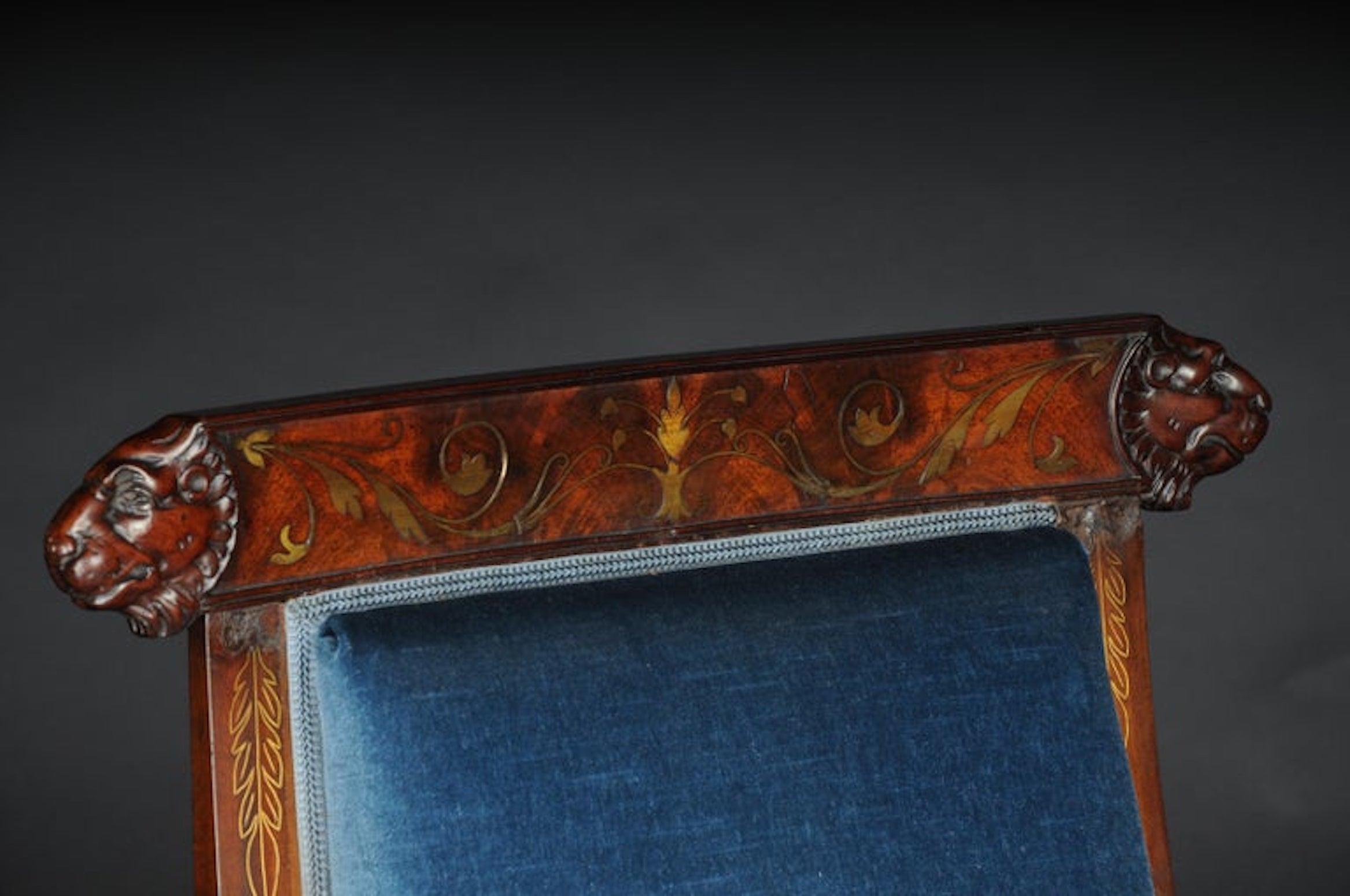 Museum Court Empire Armchair circa 1830, Mahogany For Sale 1