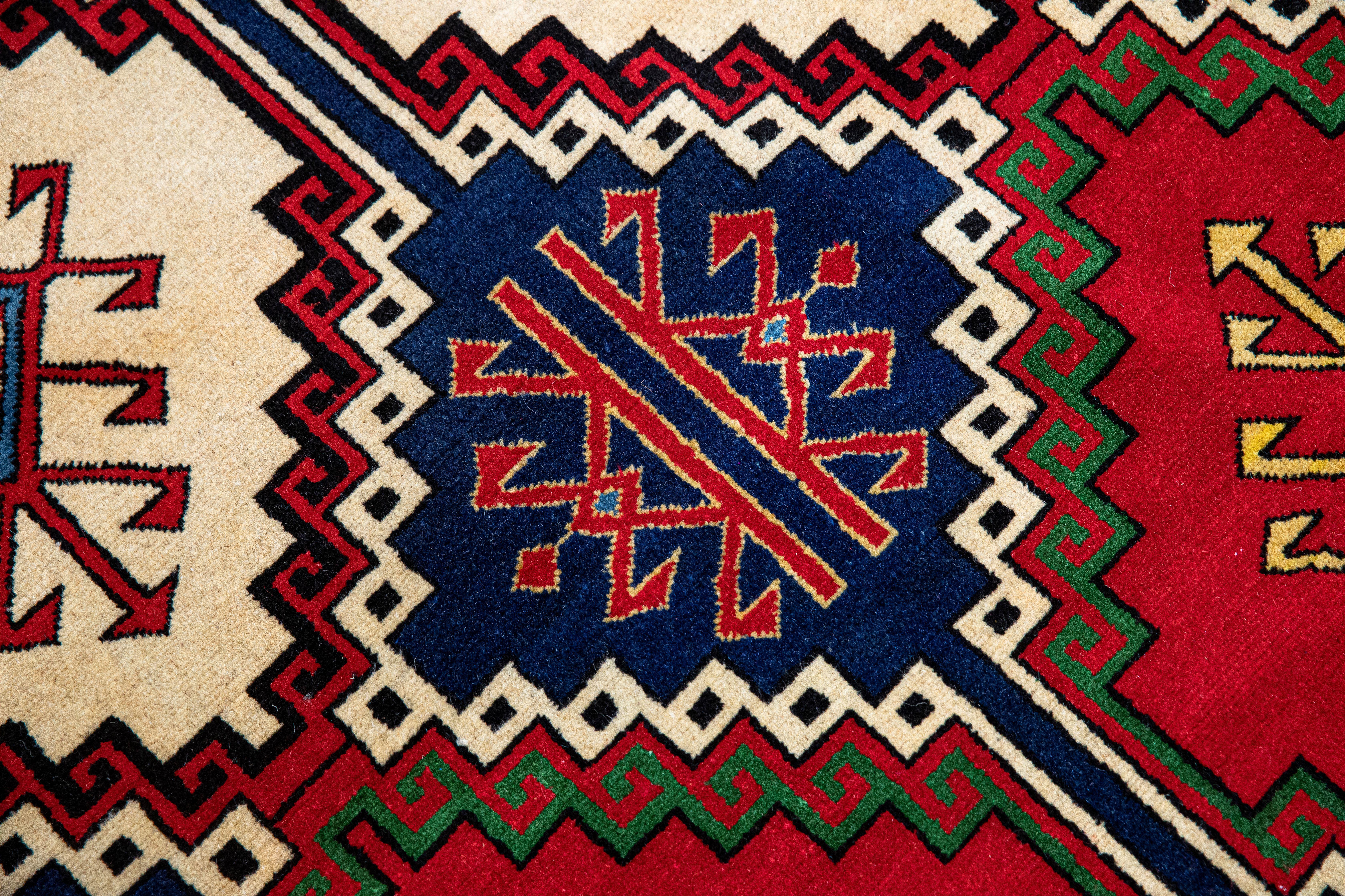 Hand-Knotted Museum Curated Chelaberd New “Eagle Kazak“ Handmade For Sale