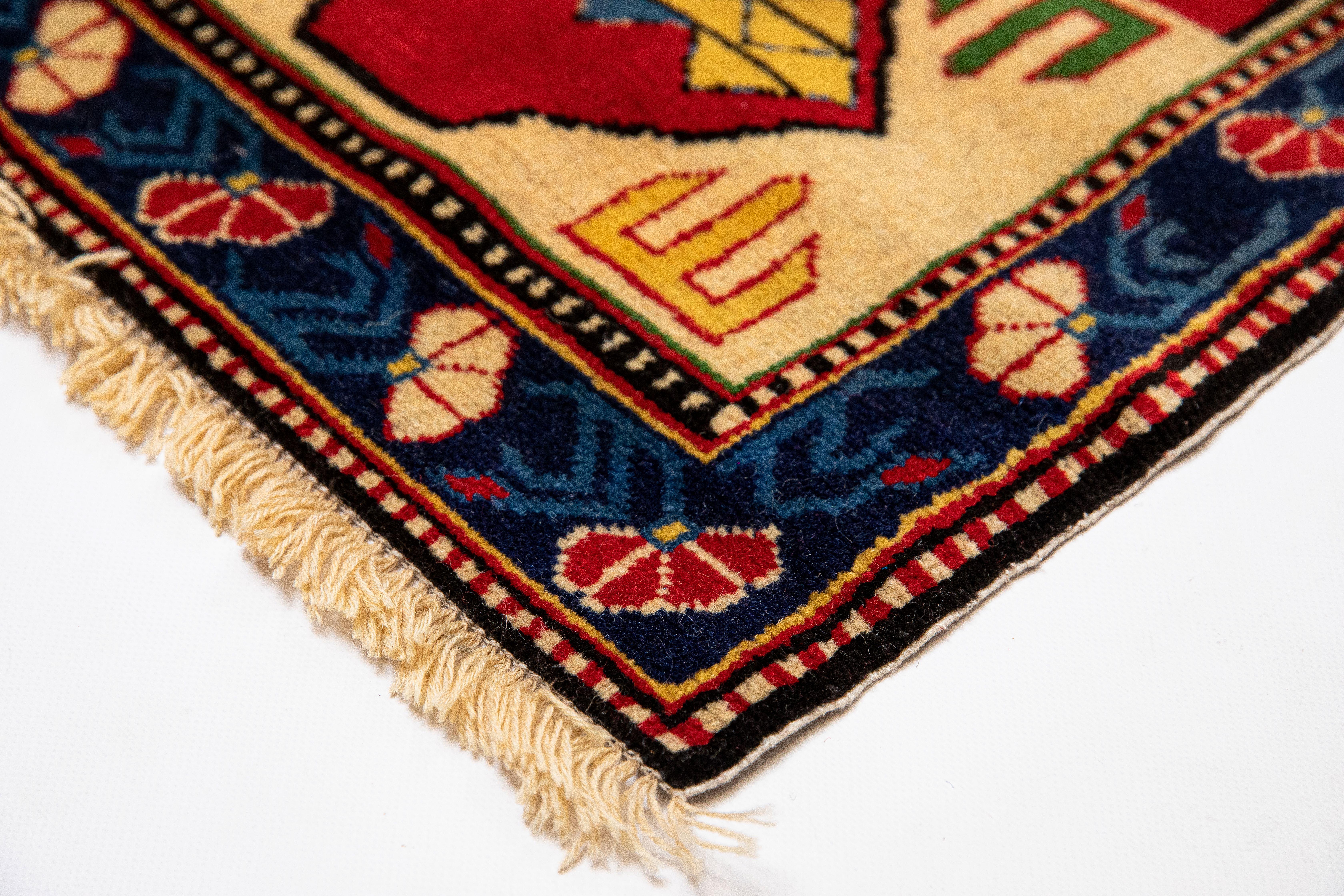Museum Curated Chelaberd New Eagle Kazak Handmade im Zustand „Hervorragend“ im Angebot in WYNNUM, QLD