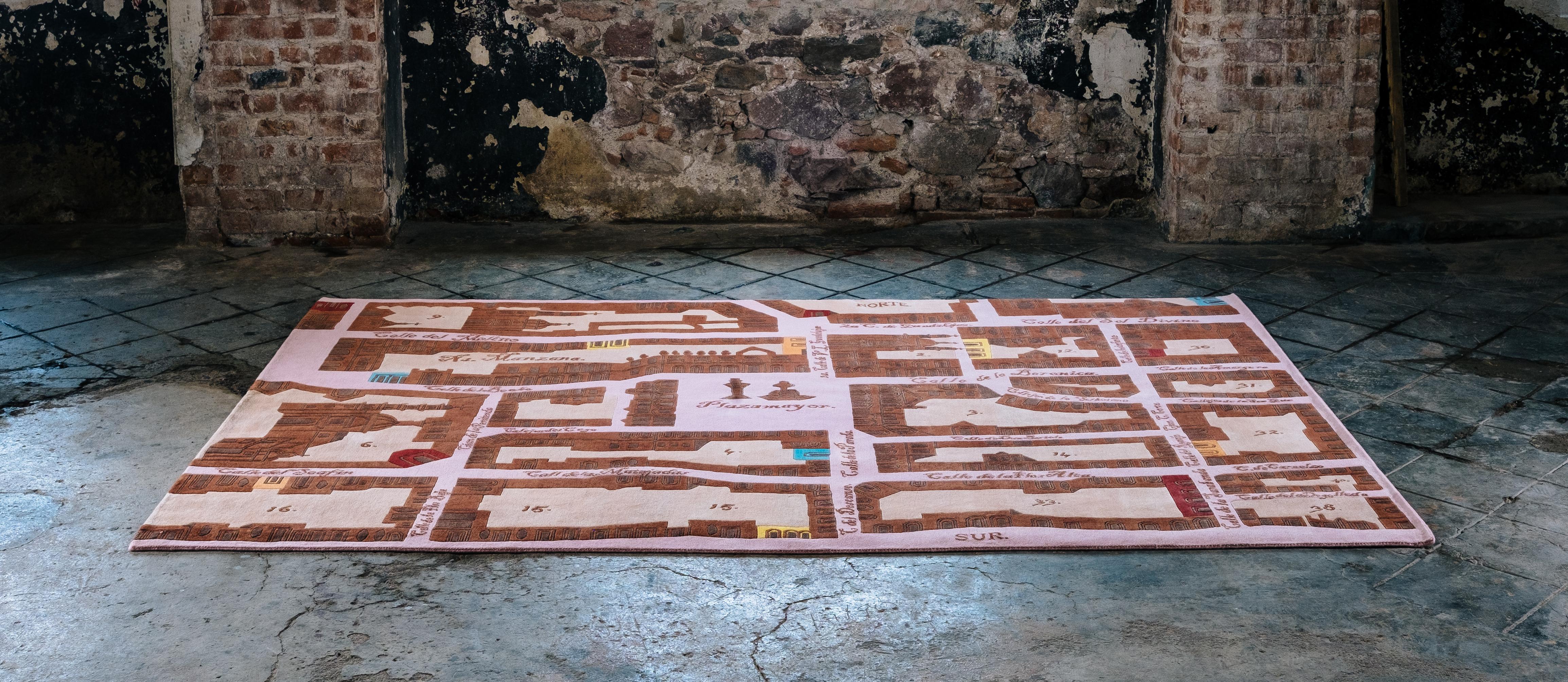 “Querétaro Histórico” was inspired by a map from 1759, created by José María Pantoja y Peña. This map, which is now housed at the Regional Museum in the former Convent of San Francisco, represents the 152 blocks that once formed Querétaro. This