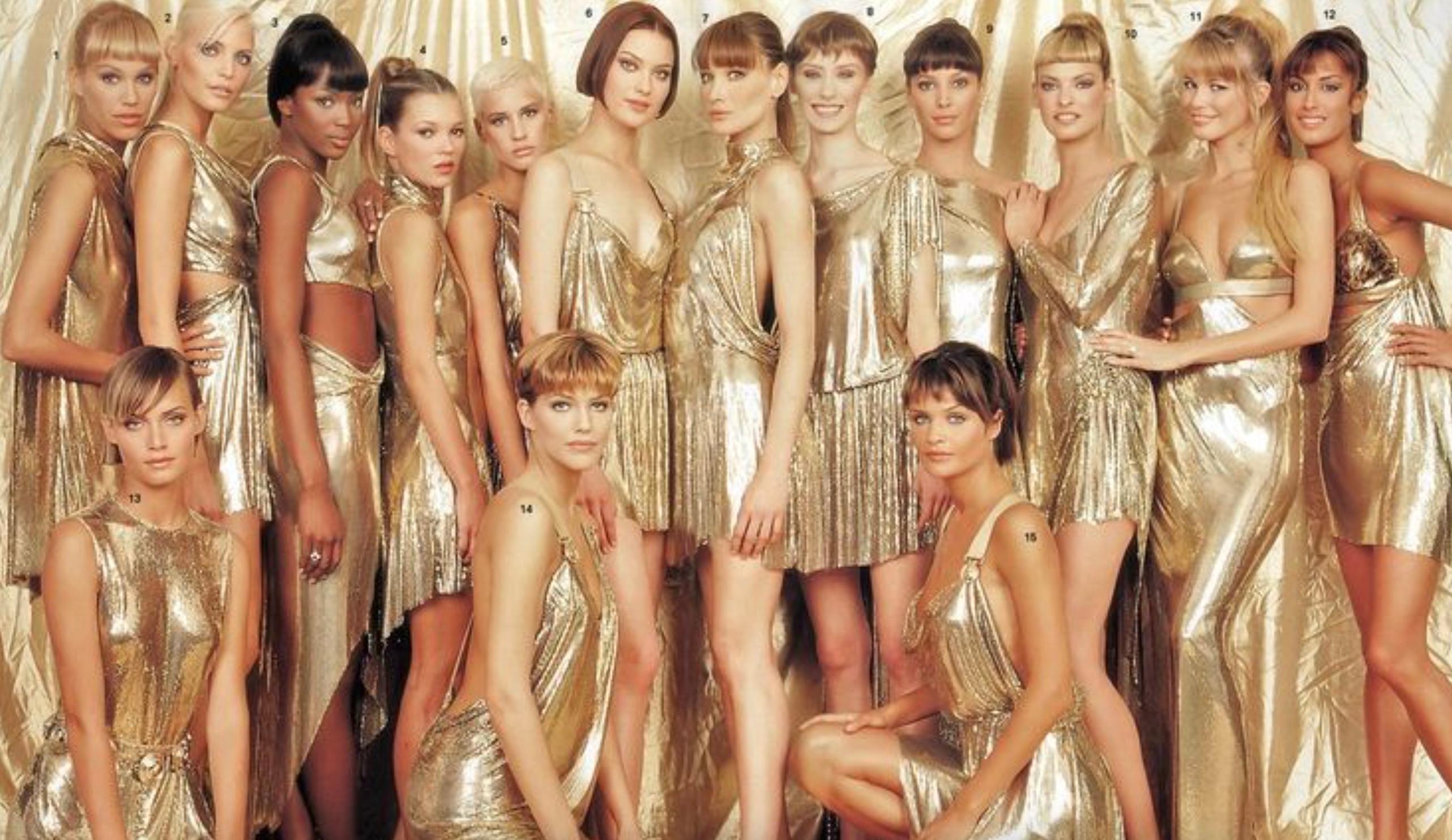 This extraordinary Gianni Versace Couture dress from 1994 is a dazzling showcase of the house’s iconic innovation, crafted entirely from gold metal mesh Oroton. Designed in a toga-inspired silhouette, the dress embodies the duality of strength and