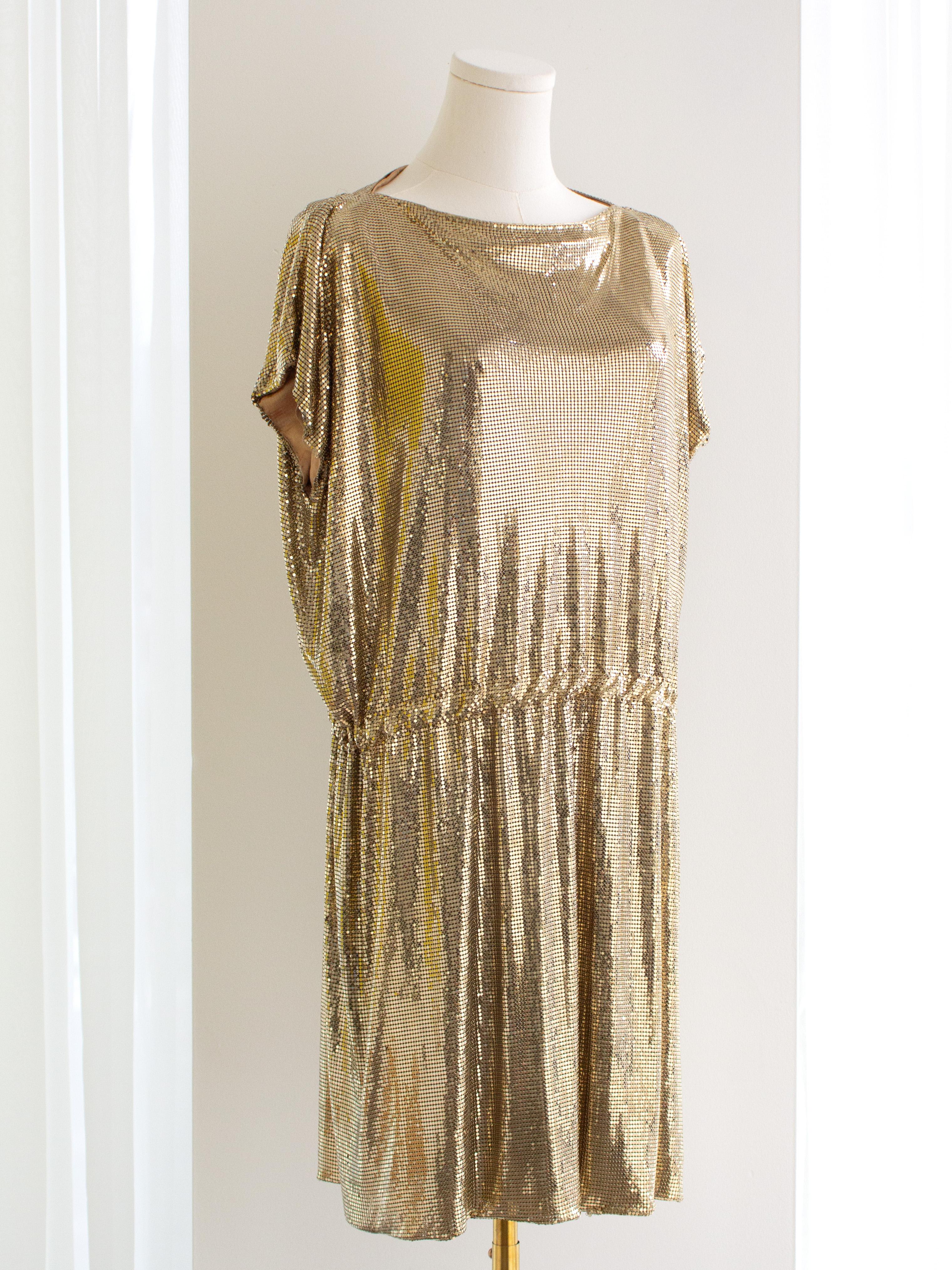 Museum Gianni Versace Couture 1994 Gold Metal Oroton Toga Mini Dress For Sale 4
