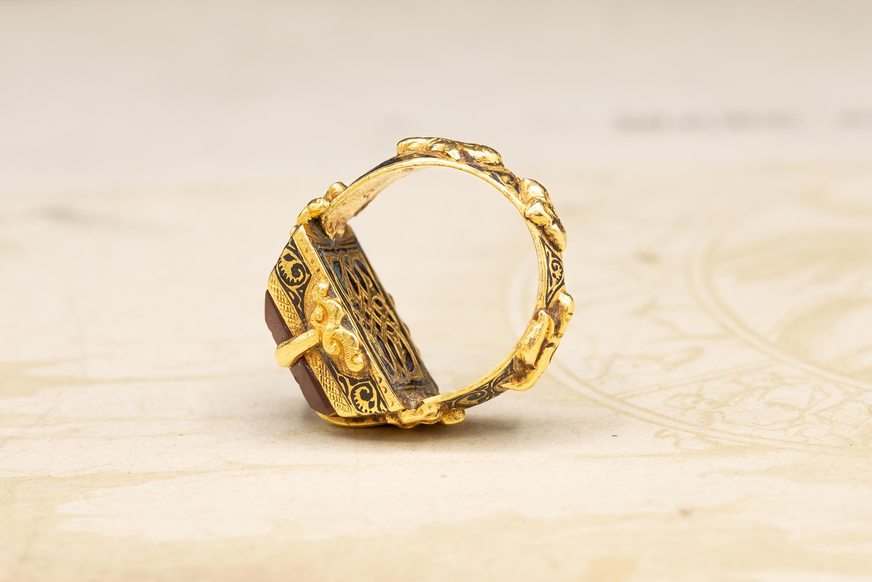 Museum-Grade Antiker Frühseldschuken 'Selçuklu' Periode Islamischer Intaglio Ring im Angebot 6