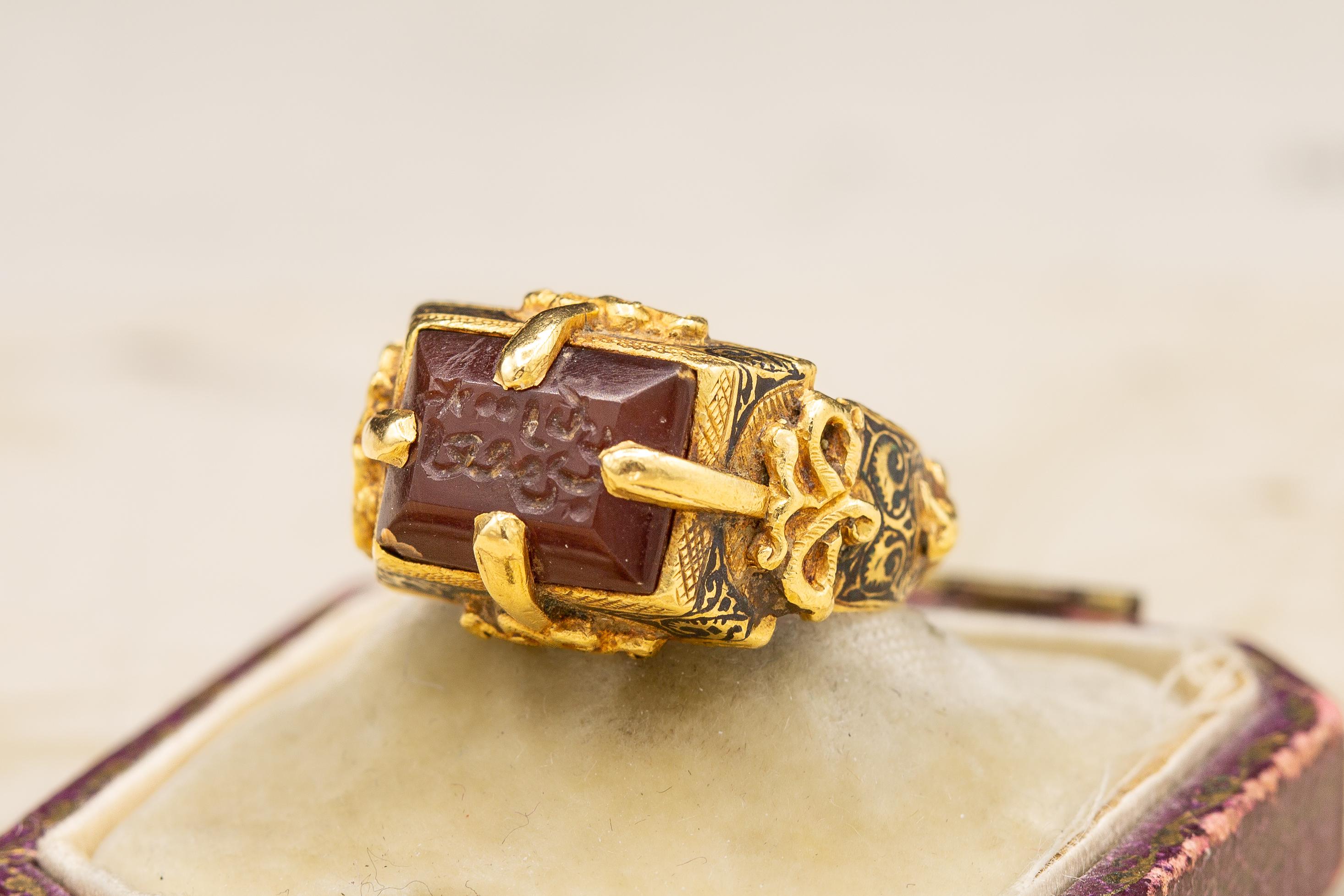 Museum-Grade Antiker Frühseldschuken 'Selçuklu' Periode Islamischer Intaglio Ring im Angebot 4