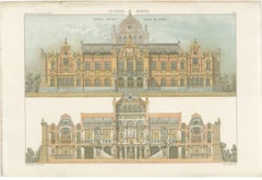 Museum King Willem III, Elevation, Dutch Architecture Print, Leliman, 1865-1866