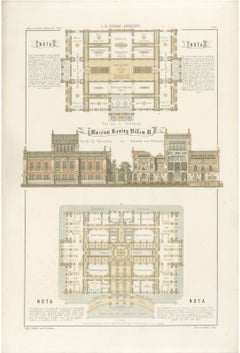 Museum King Willem III, Plans, Dutch Architecture Print, Leliman, 1865-1866