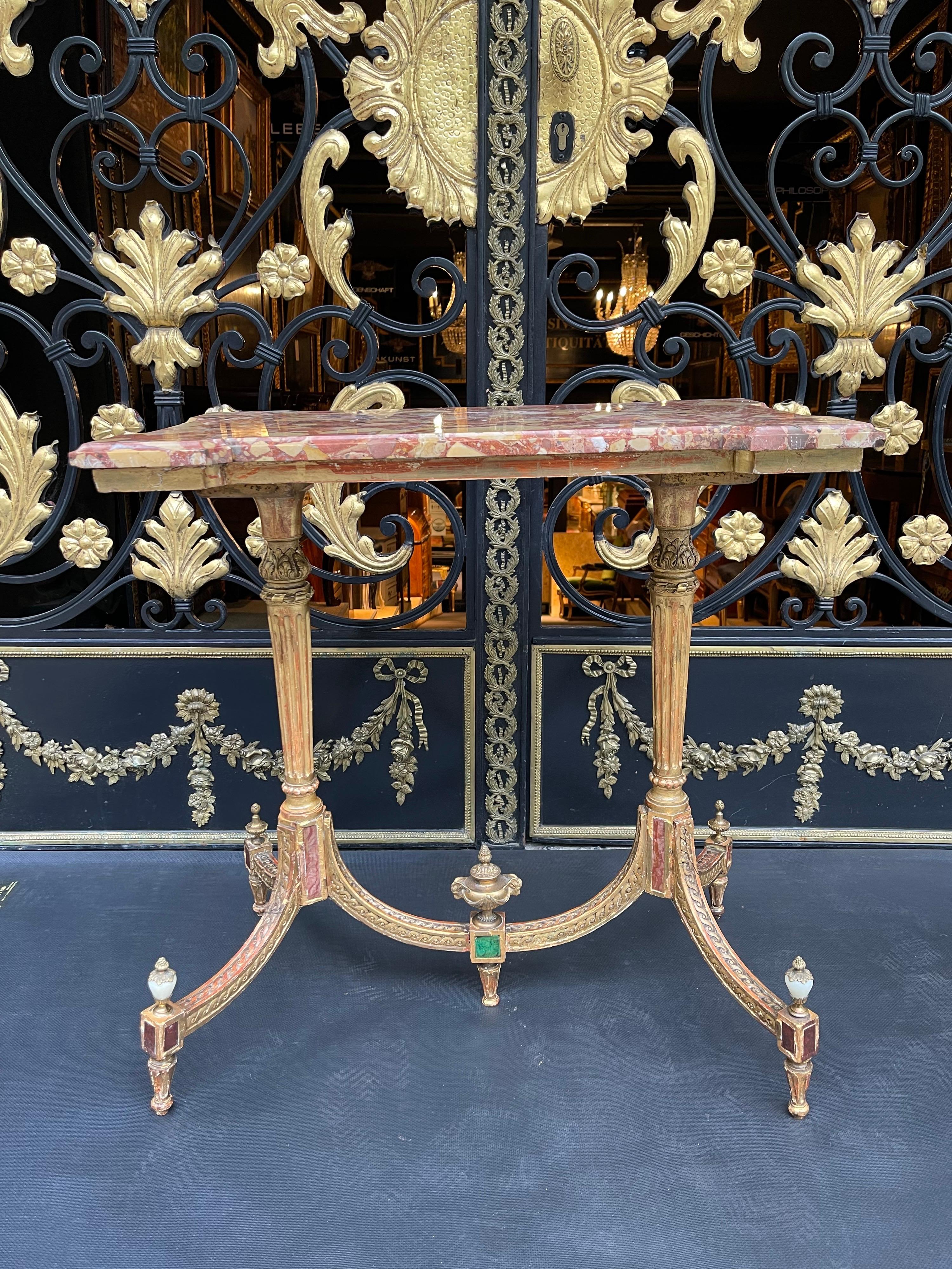 18th Century and Earlier Museum Louis XVI Coffee Table / Side Table, Russia Around 1790, Gold-Plated For Sale