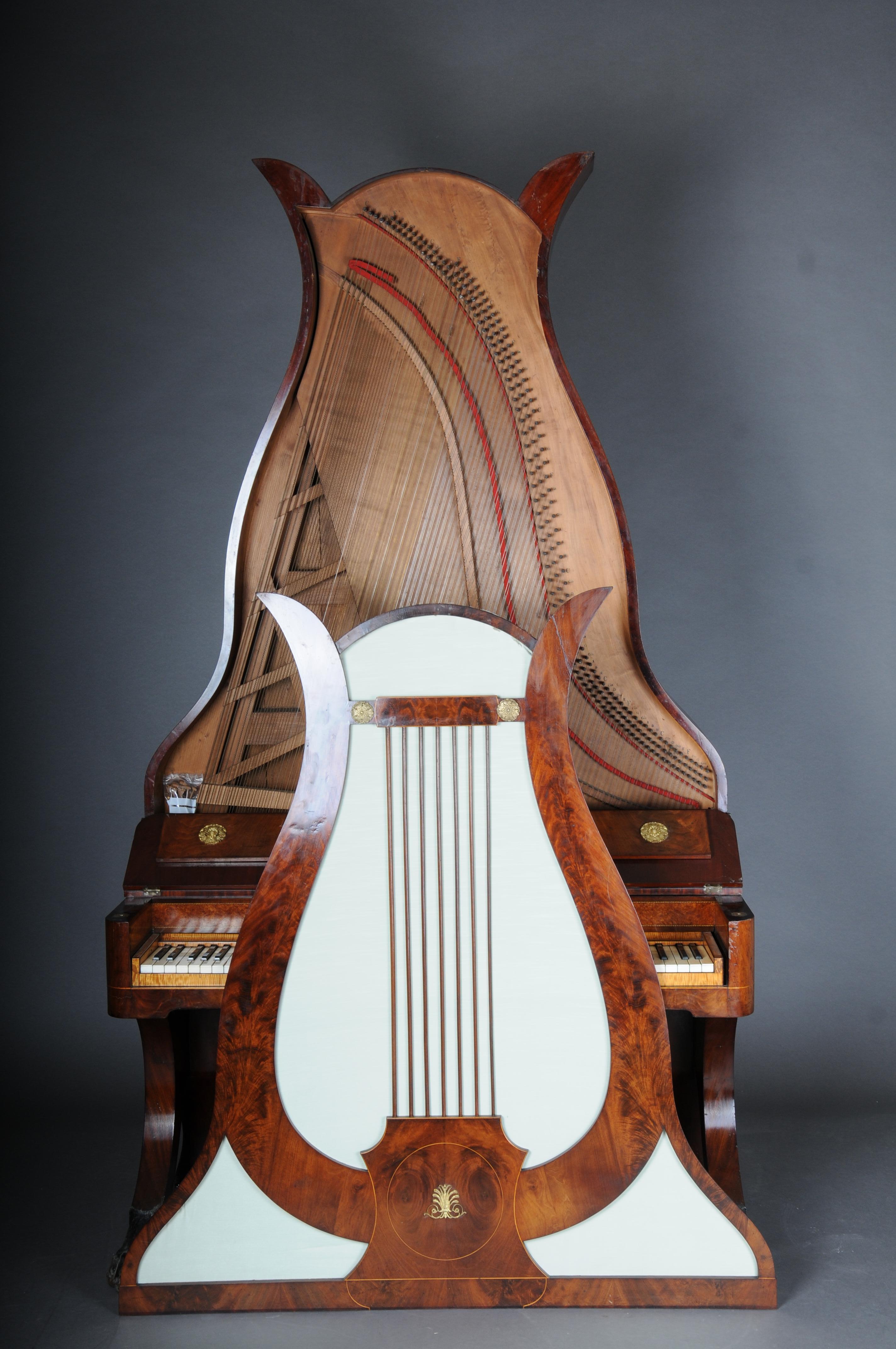 Museum Lyre Grand Piano by J.C Schleip Berlin from 1825, Empire For Sale 2