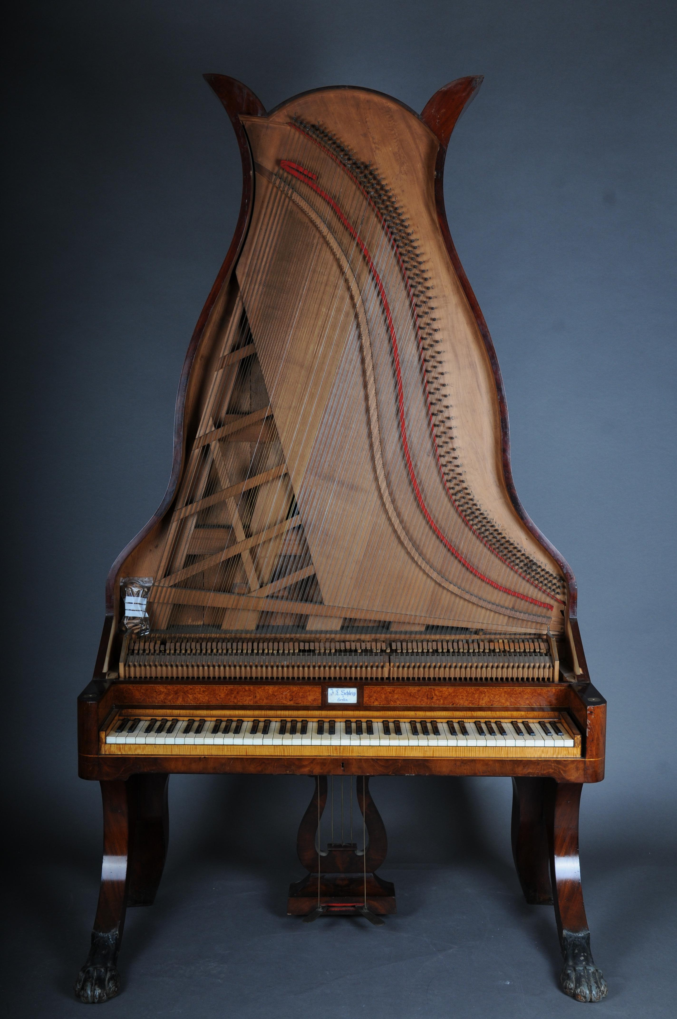Museum Lyre Grand Piano by J.C Schleip Berlin from 1825, Empire For Sale 3